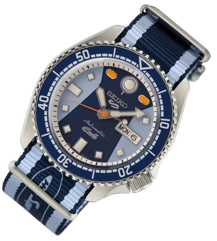 Seiko 5 Sports Honda Super Cub Limited Edition Blue Dial Two Tone NATO Strap Watch For Men - SRPK37K1 - Image 2